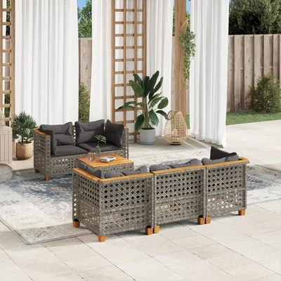 Vidaxl Gartenmöbel Sofa Garnitur Lounge Sitzgruppe 6-tlg. Grau Poly Rattan vidaX - Bild 1 von 4
