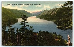 Postcard Lake Crescent Olympic National Park Washington - Picture 1 of 2