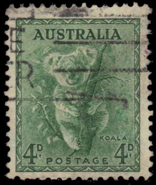 AUSTRÁLIA 171a (SG170) - Coala definitivo "1938 verde" (pa95394) - Imagem 1 de 1