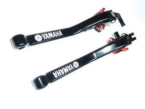 YAMAHA MT-07 2014-2024 LONG BLACK BRAKE  + CLUTCH LEVERS SET RACE TRACK ENGRAVED - Picture 1 of 10