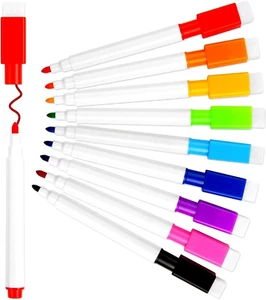 Magnetic Dry Erase Markers, 18 Pieces 9 Colors Fine Tip Point Dry Erase Pen with - Picture 1 of 12