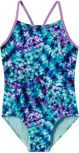 Girls Speedo Swimsuit Swim One Piece Youth Blue Purple 5 6 7 8 10 12 14 NWT NEW - Picture 1 of 5