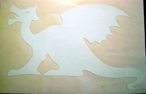 Dragon - blue - Vinyl Sticker/Decal (150mm x 95mm). - Picture 1 of 2