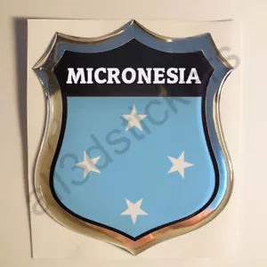 Sticker Micronesia Emblem 3D Resin Domed Gel Micronesia Flag Vinyl Decal Car - Bild 1 von 1