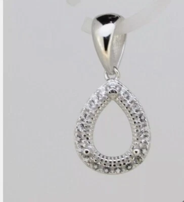 ciondolo in argento 925 sterling semi-montaggio per pietra ovale 8x6 mm regalo - Immagine 1 di 4