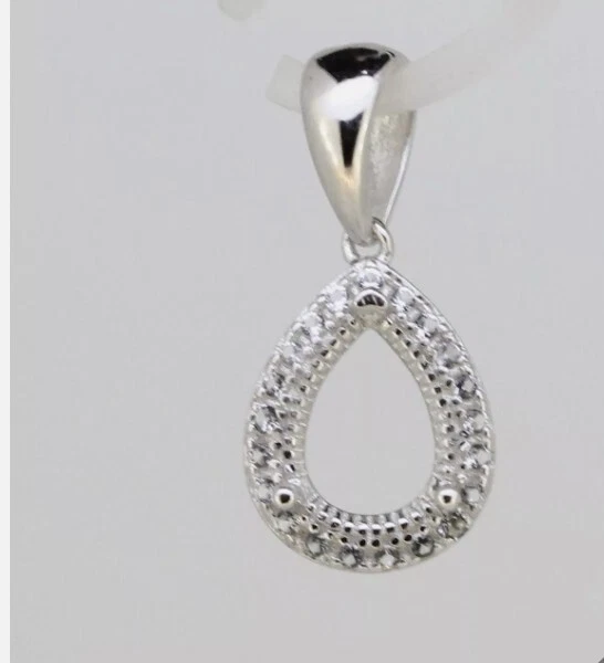 ciondolo in argento 925 sterling semi-montaggio per pietra ovale 8x6 mm regalo - Immagine 1 di 4