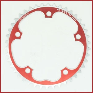 NOS STRONGLIGHT ZICRAL CHAINRING RED 42t TEETH 130mm 9 10s SPEED ALUMINIUM 7075 - Picture 1 of 3