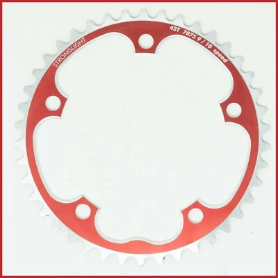 NUEVO DE LOTE PLATO ZICRAL STRONGLIGHT ROJO 42t DIENTES 130mm 9 10s VELOCIDAD ALUMINIO 7075 Foto 1 de 3