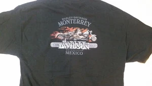 HARLEY DAVIDSON "MONTERREY MEXICO" Black Vintage T Shirt (tag removed) - Picture 1 of 2