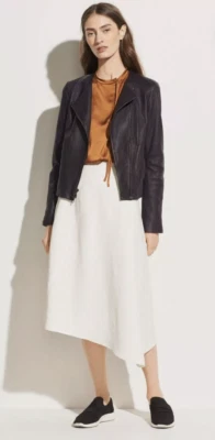 Chaqueta de Moto Vince Piel de Cordero Frontal Cruzado, Negro Cereza, XS, NUEVA CON ETIQUETAS $995 Foto 1 de 4