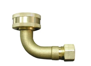 Everbilt 3/4" FHT x 3/8" Comp. 90 Degree Brass Dishwasher Elbow Adapter Fitting - Picture 1 of 4
