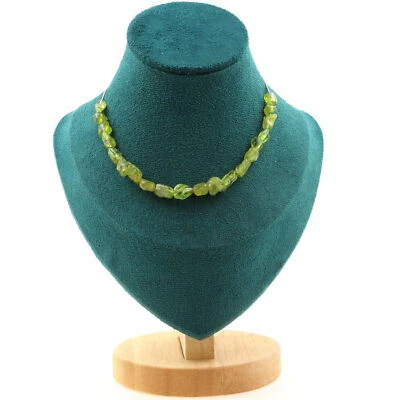 stones And Minerals. Necklace 20 Peridot Beads From Myanmar (BURMA) Chain In - Image 1 of 4