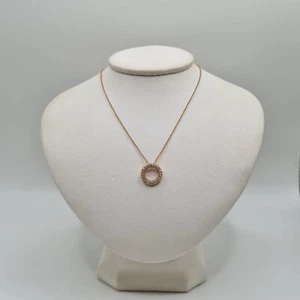Collier or rose 18 carats cercle en diamants - Picture 1 of 6