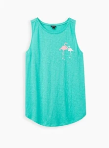 Camiseta sin mangas Torrid Flamingo verde nueva con etiquetas nueva 00X - Imagen 1 de 4