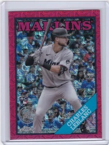 2023 Topps Series 1 1988 Chrome Red Refractor #28 Charles Leblanc Marlins RC 1/5 - Picture 1 of 2