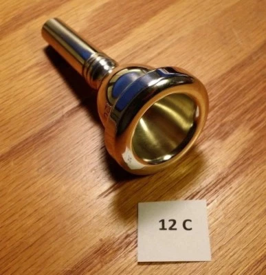 Boquilla trombón/barítono/eufonio vástago pequeño 12C ¡Bonita! Foto 1 de 3