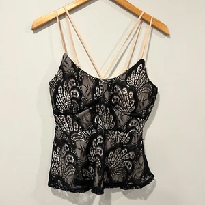 Vintage Y2K Womens Whimsigoth Babydoll Top Size M Witchy Black Lace Dark Fairy - Picture 1 of 11