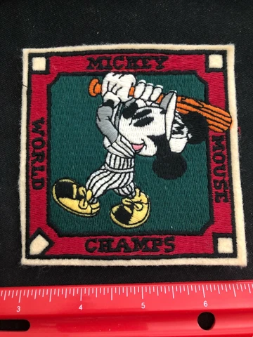 NEW Mickey Mouse (with bat) World Champs Patch * Xtra patches ship FREE Iron On Cover