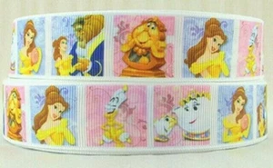 1 Inch grosgrain printed ribbon Hair Bow Supply WHOLESALE Beauty and the Beast - Picture 1 of 1
