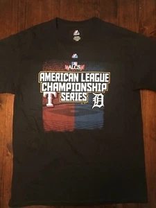 Offizielles Majestic 2011 ALCS Texas Rangers Detroit Tigers Kader T-Shirt Large L - Bild 1 von 5