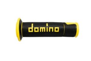 DOMINO Tommaselli Par Puños A450 Negro Amarillo Moto Carretera Racing Perforado - Imagen 1 de 1