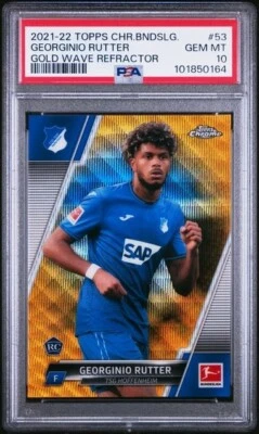 GEORGINIO RUTTER 2021-22 Topps Chrome Rookie GOLD WAVE /50 PSA 10 GEM *ga - Image 1 of 2