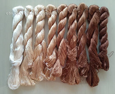 9bundles 100%real natural mulberry silk,hand-dyed embroidery silk floss/thread - Image 1 of 4