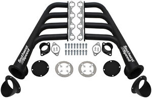 NEW LAKE STYLE HEADERS WITH TURNOUTS,BLACK,SBF 260-351W V-8,GT40P FORD,HOT ROD