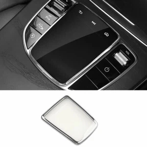 For Benz C-Class 2019-2021 ABS Silver Central Console Multimedia Cover Trim 1pcs - Picture 1 of 9