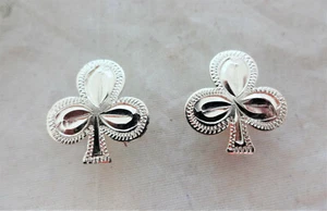 Pair Club Conchos Hansen Western Gear Screw Back Silver Plate Horse Tack Sizes - Picture 1 of 3