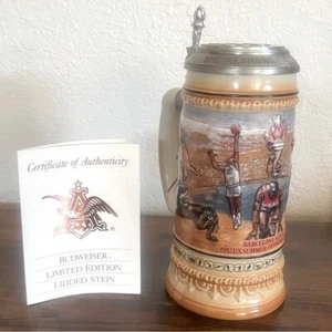 Authentic Gerz Vintage Anheuser-Busch 1992 Spain Olympics Lidded Stein -New - Picture 1 of 11