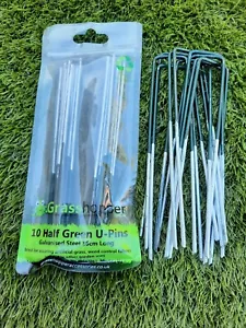Artificial Grass Half Green U Pins Pegs Galvanised Steel Pegs Membrane UK SELLER - Picture 1 of 2