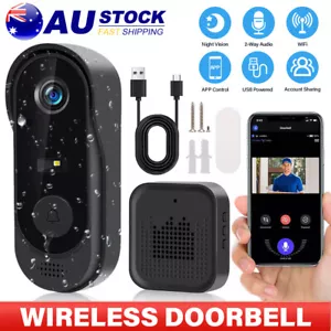 Wireless WiFi Smart Video Doorbell Phone Security Camera Door Bell Ring Intercom - Picture 1 of 18