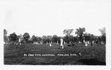 Minnesota Lake Minnesota ~ St John Cemitério Católica ~ Estátua De Anjo ~ Lápides ~ 1922 Cartão Postal Foto Real