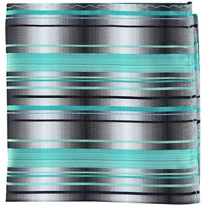 New men's polyester black blue gray stripes hankie pocket square formal wedding - Picture 1 of 2