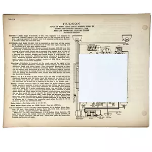 Vintage 1929-37 Hudson Electrical Repair Manual And Diagram Starting Ignition - Picture 1 of 1