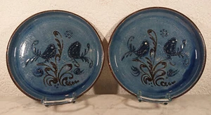 2 platos platos de comedor cerámica campesina arte popular pájaro pintado a mano Th. Obermai? - Imagen 1 de 12