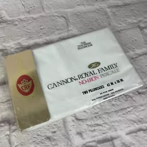 Pair of Vintage NIP White Cannon Royal Family Poly Cotton Blend Pillowcases - Picture 1 of 5