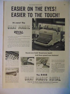 Royal Typewriter Gray Magic 1949 anuncio impreso de arte vintage - Imagen 1 de 1