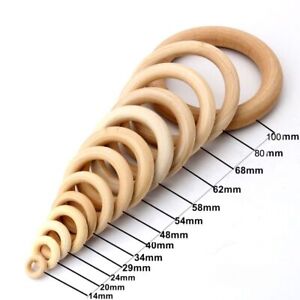 Mixed Sized Wooden Ring Natural Unfinished Organic Eco-friendly DIY Children Toy