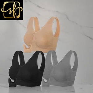 3 Pack Sports Bras for Women Wirefree Padded Workout Yoga Gym Fitness Bra Medium - Picture 1 of 2