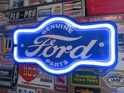 PIEZAS ORIGINALES FORD GANCHO Pantalla LED Iluminado Tienda DELUXE STANDARD HOT ROD v8 Foto 1 de 3