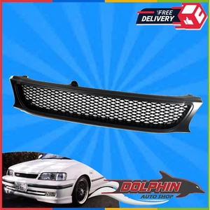 PARA 95 98 TOYOTA TERCEL PARRILLA MALLA ESTILO NEGRO BRILLANTE PARACHOQUES DELANTERO REJILLA - Imagen 1 de 5