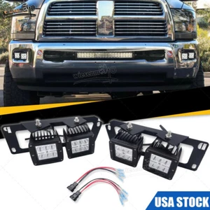 Fit 2010-2019 Dodge Ram 2500/3500 24W Bumper Dual Fog Light Pods + Wiring Kit - Picture 1 of 7