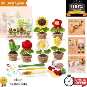 Complete Crochet Kit for Beginners - 6 PCS Potted Plants,Starter Pack for Adu... - Picture 1 of 7