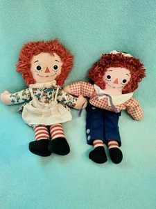 💙Vintage 60's-70's 12"🍃🍒Raggedy Ann & Andy Knickerbocker Dolls🍒🍃 (plz read) - Picture 1 of 11