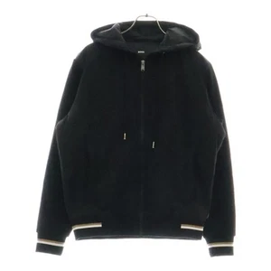 HUGO BOSS Full Zip Sweatshirt 10258156 Up Hoodie Jacket Black Used 04106e0c858bc - Picture 1 of 8