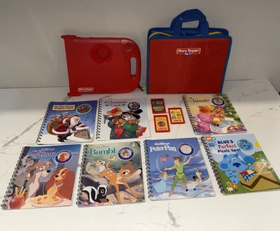 Story Reader System CHRISTMAS DISNEY 7 Books Cartridges Storage Case WORKS READ! - Image 1 of 4