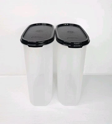 Tupperware BRAND NEW Modular Mates Set of 2 Oval 4, 2.3L Black Seal  - Image 1 of 4