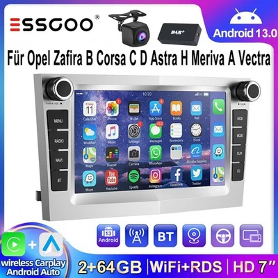 DAB+ Android Autoradio Für Opel Vectra Zafira B Astra H Corsa CarPlay GPS Navi - Bild 1 von 4